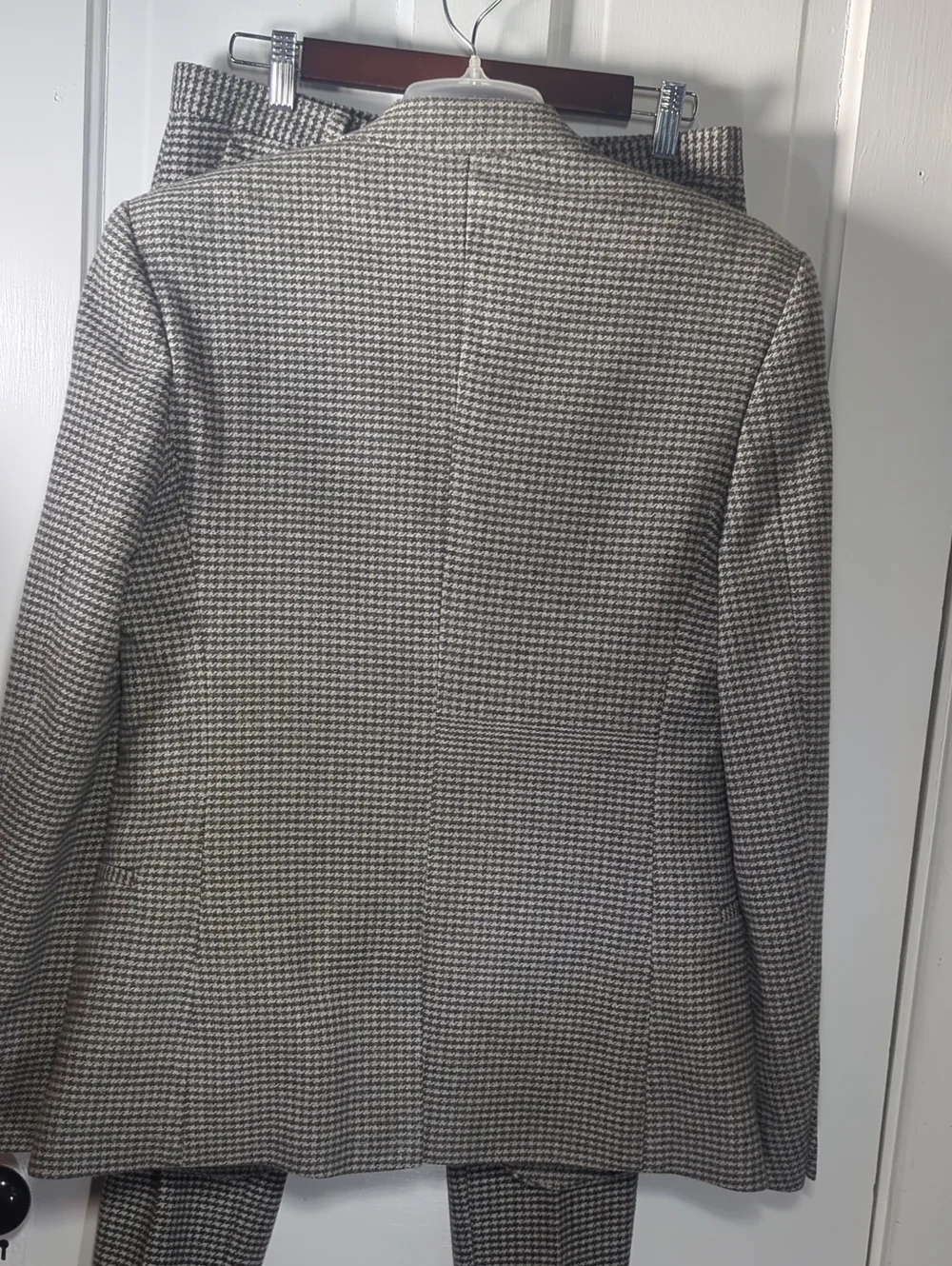 ASOS Mens Grey Houndstooth Wool Blend Slim Fit 3 Piece Suit